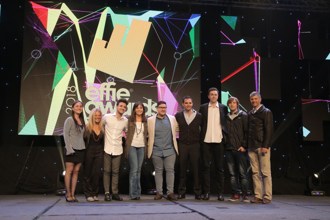 Claro team on stage at the Effie Awards Chile 2018 ceremony